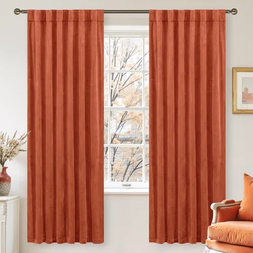 Miniatura 21 de LAMIT - Paneles de terciopelo beige para sala de estar de 72 pulgadas de largo, elegantes cortinas aisladas térmicamente e insonorizadas