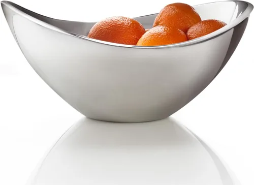 nambe Cuenco de mariposa, cuenco de ensalada refrigerable para entretenimiento, servir salsa, aperitivos, aceitunas y guacamole, apto para horno y