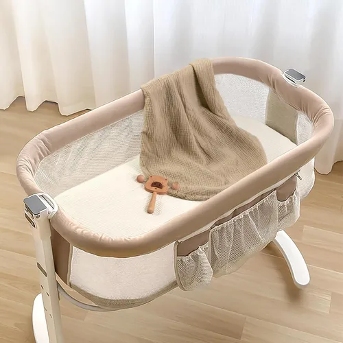 Miniatura 141 de lulumoon Sábanas de muselina para moisés para bebé: sábanas ajustables suaves para moisés de cabecera para niños y niñas Oliva y Crema