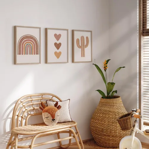 Miniatura 4 de Canssape 6 pósteres bohemios para decoración de habitación de bebé, impresiones artísticas en lienzo, decoración de pared de cuarto de bebé