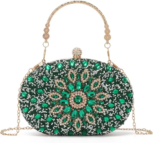 LUI SUI Bolso de mano de noche con diamantes de imitación para mujer, bolsa de mano con diamantes brillantes y brillantes, bolsa de fiesta de boda