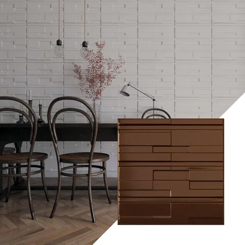 Miniatura 33 de Ekena Millwork 19 5/8 pulgadas de ancho x 19 5/8 pulgadas de alto, ladrillo desplazado EnduraWall decorativo 3D, cobre envejecido