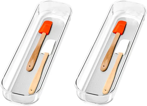 Miniatura 8 de madesmart Organizador de almacenamiento mediano transparente, forro de agarre suave de alta calidad, base antideslizante, para utensilios de cocina