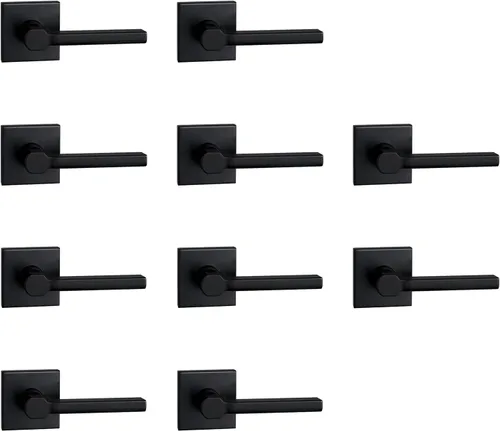 Miniatura 78 de NEWBANG Palanca de puerta de cama/baño para privacidad Baño e interior Manija de cerradura de puerta en negro mate envejecido, HD1601-DB-BK-1P