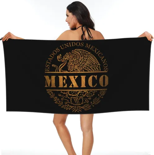 Miniatura 6 de Toallas de baño grandes con la bandera mexicana de México para mujeres y hombres, toallas de baño de secado rápido, toallas de playa súper Bandera
