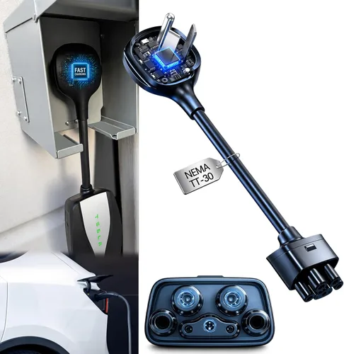 Miniatura 14 de Adaptador NEMA 10-30 para Cargador Móvil Tesla Gen 2 y 3, para Toma de 240V, 24 Amperios, Compatible con Modelo 3, Y, X, S, Ideal para Viajes por