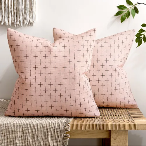 Miniatura 40 de MIULEE - Juego de 2 fundas de almohada decorativas de lino de arpillera, modernas, estilo campestre, rústicas, tejidas, con textura, para sofá
