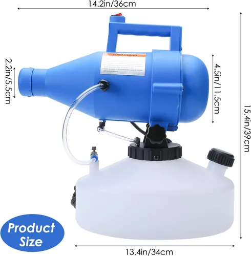 Miniatura 7 de Pulverizador eléctrico ULV portátil ULV de 4.5L (1.2 galones), atomizador de capacidad ultra baja, distancia de pulverización multiusos de 30 pies