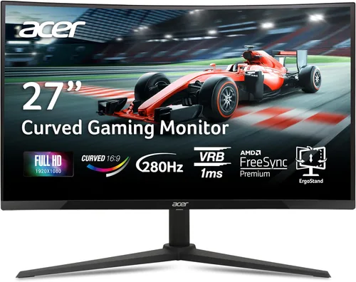 Miniatura 12 de Acer Nitro XZ270 Xbmiipx 27" 1500R Curvo Full HD (1920 x 1080) VA Zero-Frame Monitor de Gaming con Sync Adaptativo, Frecuencia de Actualización