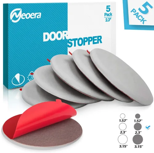 Miniatura 8 de Neoera - Tope para puerta de pared de goma suave redonda, protector de pared de silicona, 9.8 pies, autoadhesivo para puerta Gris