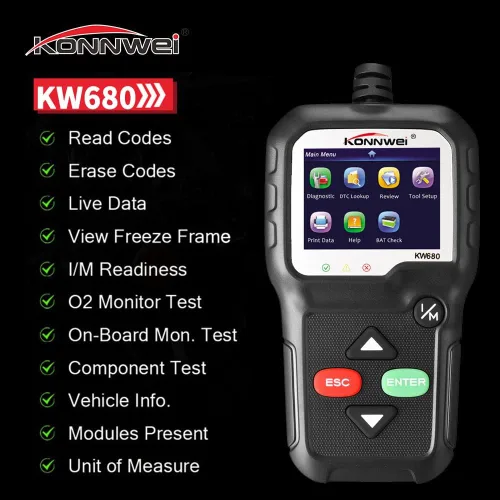 Miniatura 5 de KONNWEI Herramienta de diagnóstico OBD2 lector de código de coche KW680 Herramienta de escaneo de luz de control mejorado OBD II escáner