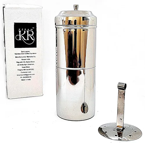 KERAM Filtros de café de estilo indio, pequeña cafetera de goteo del sur de la India, 5.1 fl oz (5.07 onzas), accesorios para barra de café, filtro