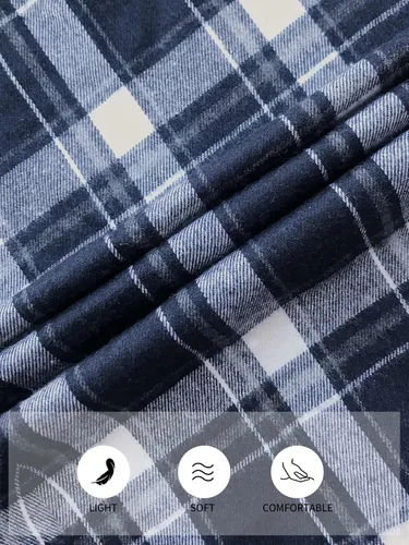 Miniatura 5 de Comdecevis Camisa de trabajo de franela para hombre con mangas largas y bolsillos en el pecho, camisa duradera y cómoda con botones en tela de pana