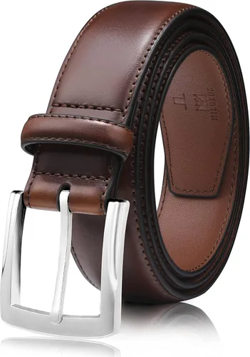 Miniatura 15 de MILORDE Cinturón de vestir de cuero genuino para hombre, hecho a mano, 100% cuero de vaca, diseños clásicos y modernos para trabajo, negocios y uso