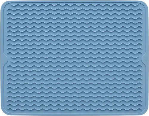 Miniatura 12 de Tapete de secado de silicona de 16 x 12 pulgadas, tapete antideslizante gris para encimera de cocina, almohadilla de platos resistente al calor
