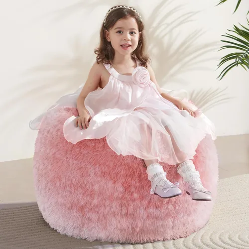 Miniatura 35 de Bean Bag Cover (No Filler) Soft Faux Fur Stuffed Animal Bean Bag Storage, Fluffy Plush Bean Bag Chair Cover Washable, Comfy Bean Bag Covers for Dark