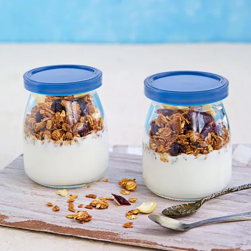 Miniatura 7 de Tessco for you 48 tapas para recipientes de yogur, tapas de plástico para frascos, no incluidas, repuesto compatible con tapa de yogur Oui