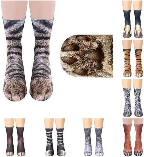 Miniatura 4 de xywlwoer Calcetines con diseño de pata de animal, divertidos regalos de Navidad, para adultos, hombres, mujeres, adolescentes, niños, regalos