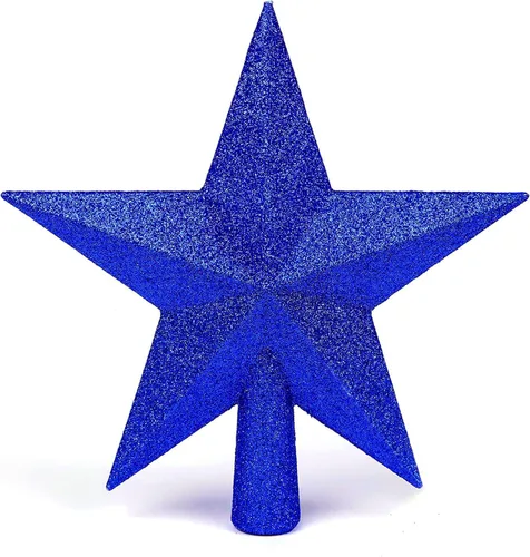 Miniatura 25 de YYCRAFT Adorno de Estrella con Purpurina para la Punta del Árbol Decoración Navideña - 6 Pulgadas, Rojo
