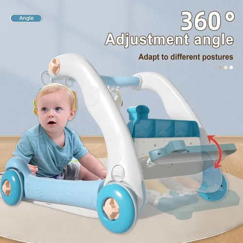 Miniatura 4 de Caterbee 2 en 1 Baby Piano Play Mat & Standing Toy con música y luz (azul)
