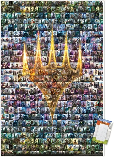 Miniatura 10 de Trends International Magic: The Gathering - Póster de collage de pared, 14.725 x 22.375 pulgadas, versión enmarcada de madera de granero