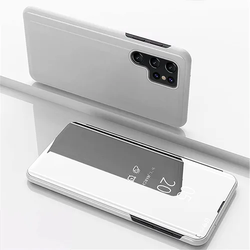 Miniatura 9 de LEMAXELERS Funda compatible con Galaxy S22 Ultra con diseño de espejo transparente, estilo libro, carcasa protectora ultradelgada con función atril