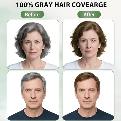 Miniatura 3 de Champú para teñir el cabello Farndu, cobertura de canas Seimi, permanente, instantáneo, 3 en 1, para mujeres y hombres, color de cabello castaño