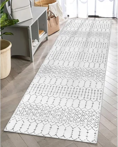 Miniatura 31 de Lahome Alfombras marroquíes para pasillos 2x8 Beige Alfombra de pasillo lavable antideslizante resistente a las manchas Alfombra de cocina