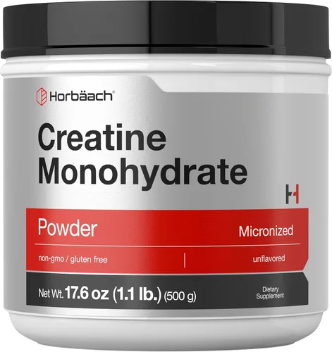 Miniatura 8 de Horbäach Monohidrato de creatina en polvo 2.2 libras (35.2 onzas) Micronizado y sin sabor Suplemento vegetariano, sin OMG y sin gluten