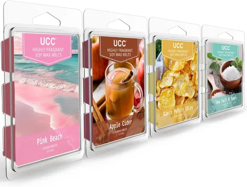 Miniatura 12 de UCC Cera derretida, cubos de cera de soja, aroma fuerte de larga duración, mezcla perfumada prémium para derretir tartas, romero menta, rosa