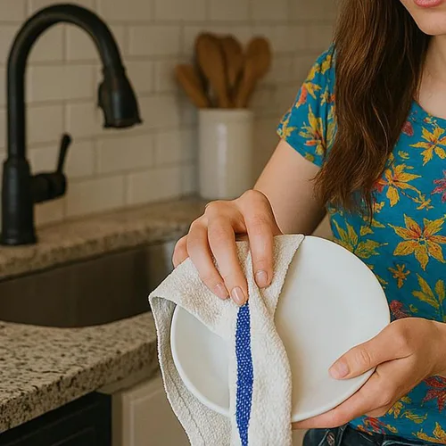 Miniatura 7 de Terry Bar Mop Blue Stripe [6 Pack - 16" x 19"] Blue Dish Towels for Kitchen, 100% Cotton, Reusable Dish Rags, Ultra Soft, Durable & Quick-Dry
