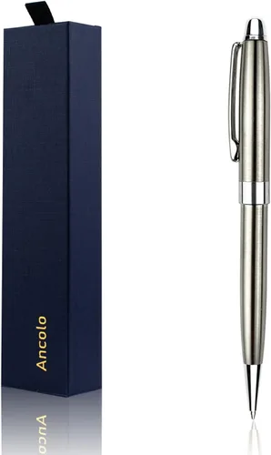 Miniatura 15 de Ancolo Bolígrafo negro, tinta negra a granel, punta media de 0.039 pulgadas (0.039 in), escritura suave, bolígrafos negros y dorados para hombres