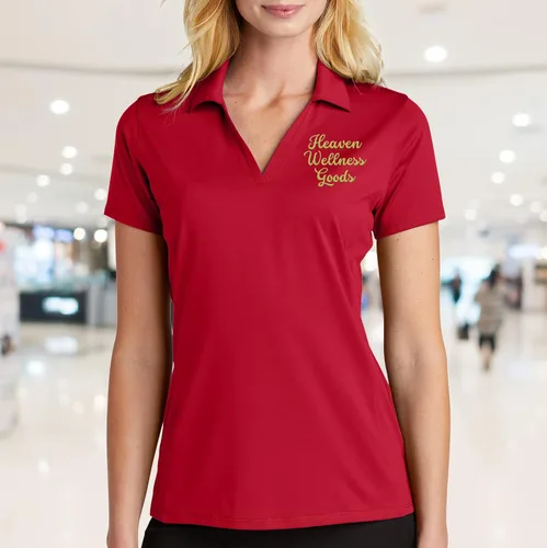 Miniatura 3 de Polo bordado personalizado para mujer con logotipo y logotipo de seda para mujer