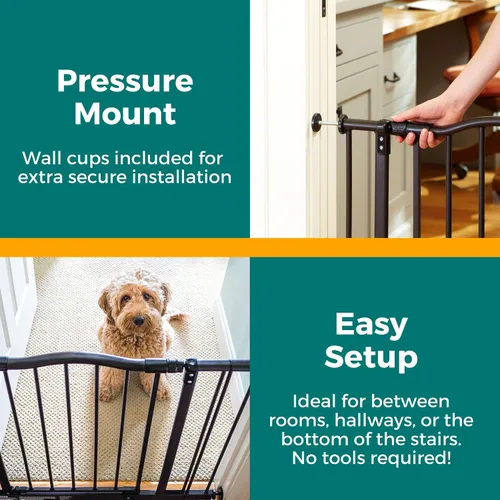 Miniatura 4 de MYPET Extensión de puerta de arco Windsor: extensión de puerta para mascotas de 13.5 pulgadas; añade hasta 3 extensores, bronce mate