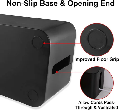 Miniatura 5 de Caja organizadora de cables, paquete de 3 cajas organizadoras de cables para escritorio, caja de cables grande, mediana y pequeña para ocultar