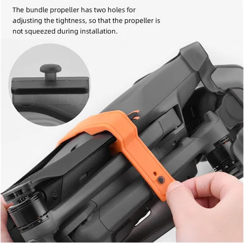 SeiZed Propeller Holder Lens Cap 2-in-1 for D-JI Mavic 3 PRO Drone Gimbal Vision Sensor Cover Blades Propellers Protector Accessories (Color : Black)