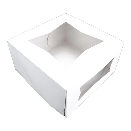 Miniatura 5 de Southern Champion Tray 23053K Caja de panadería de ventana de esquina con cerradura de cartón Kraft, 10 pulgadas de largo x 10 pulgadas de ancho x 5