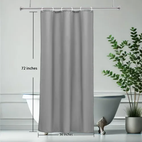 Miniatura 8 de AooHome - Forro para cortina de ducha, Tela, Gris claro