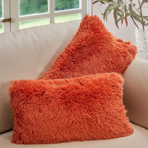Miniatura 23 de Cheer Collection Almohadas Decorativas para Sofá y Cama, Almohadas Decorativas Suaves de Pelo Largo con Rellenos Incluidos, Acogedoras Almohadas