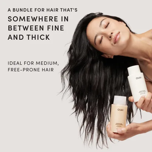 Miniatura 2 de OUAI Juego de champú y acondicionador para cabello normal - Champú y acondicionador sin sulfatos para mujeres y hombres - Elaborado con queratina
