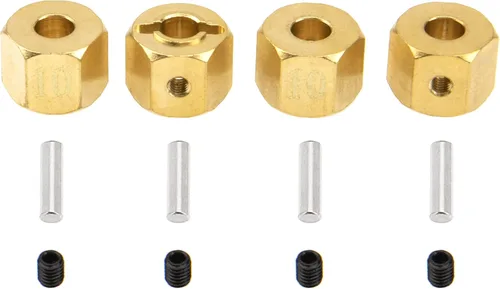 Miniatura 8 de Adaptador de cubo hexagonal de latón de 0.472 in con pasadores de contrapeso compatible con Axial SCX10 90046 Tamiya CC01 D90 Redcat Gen7 1/10 RC