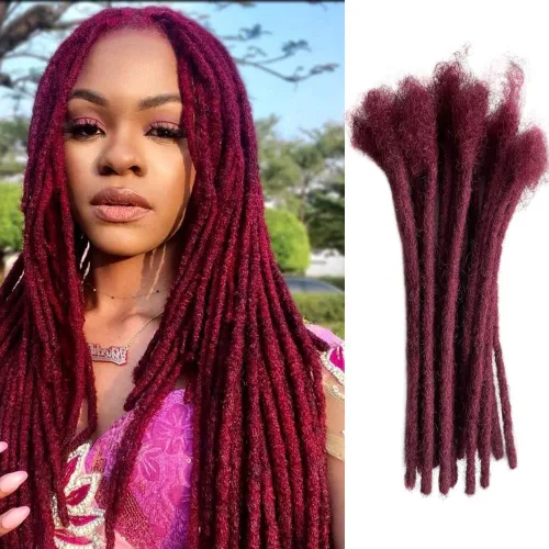 Miniatura 16 de Loc - Extensiones de cabello humano de 0.2cm de ancho, 4 pulgadas, 10 hebras de color negro natural, completamente hechas a mano, permanentes, se
