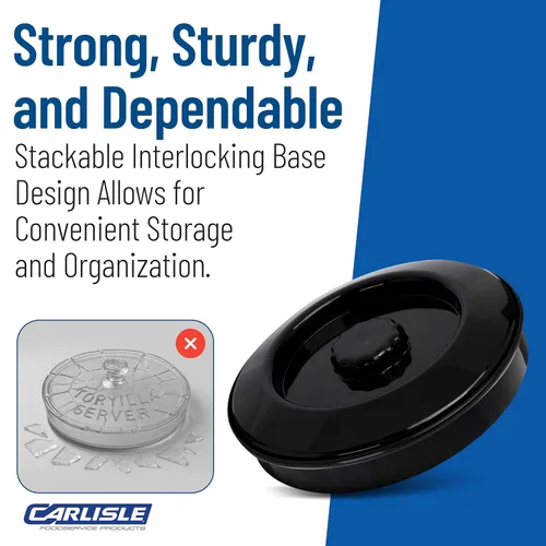 Miniatura 6 de Carlisle FoodService Products 047503 Servidor de tortilla apilable con tapa, 7-1/4 pulgadas/2 pulgadas, negro (paquete de 24)