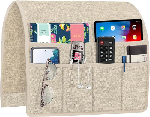 Miniatura 19 de Joywell Organizador de Sillón Reclinable con 6 Bolsillos Caddy de Sillón Soporte de Control Remoto para Sofá Reposabrazos Organizador Antideslizante