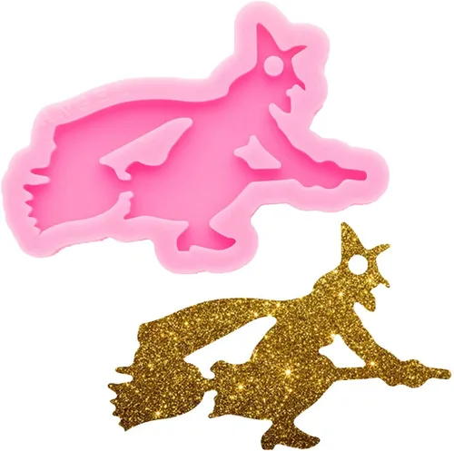 Miniatura 9 de Moldes de resina súper brillantes estilo fantasma de Halloween, molde de silicona epoxi para llavero con agujero, moldes de silicona para hacer
