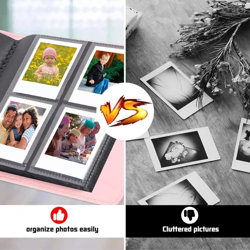 Miniatura 5 de Álbum de fotos de 256 bolsillos para cámara Polaroid Go Everything Box y película instantánea, álbum de fotos Polaroid Go (rosa)