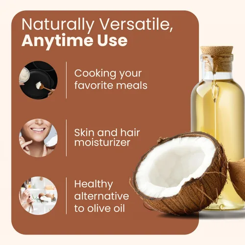 Miniatura 5 de Wellsley Farms Aceite de coco virgen extra orgánico, sin refinar, 100% puro y natural, vegano, sin OMG, sin gluten y apto para dieta cetogénica