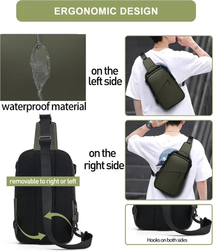 Miniatura 6 de SEAFEW Mochilas tácticas.., A-verde, Mochilas Sling
