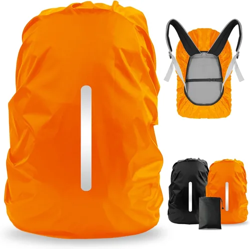 Miniatura 17 de LAMA Paquete de 2 fundas impermeables para mochila, protector reflectante a prueba de lluvia para antipolvo y antirrobo, tamaño M