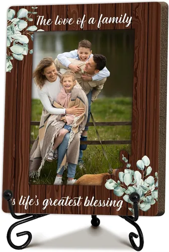 Warm Memories Regalo para mujeres y hombres, el mejor regalo de bendición para la familia, marco de fotos de madera con soporte, decoración de